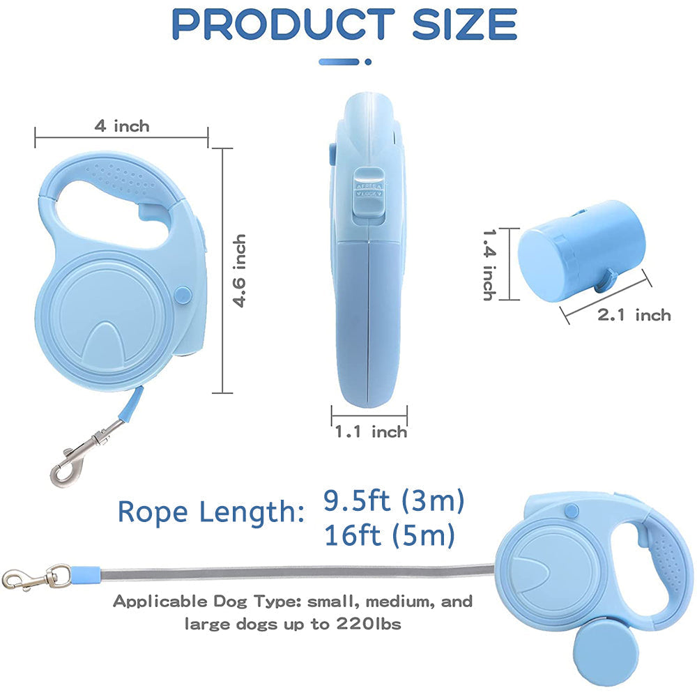 360° Tangle-Free 3 in 1 Retractable Dog Walking Leash