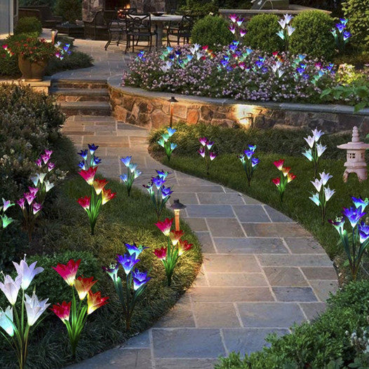 Solar Lily Garden Stake Lights