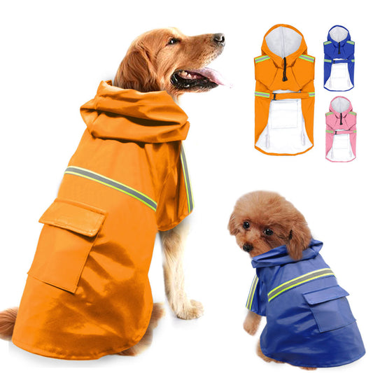 Rainaway - Dog Raincoat With Leash/Harness Port