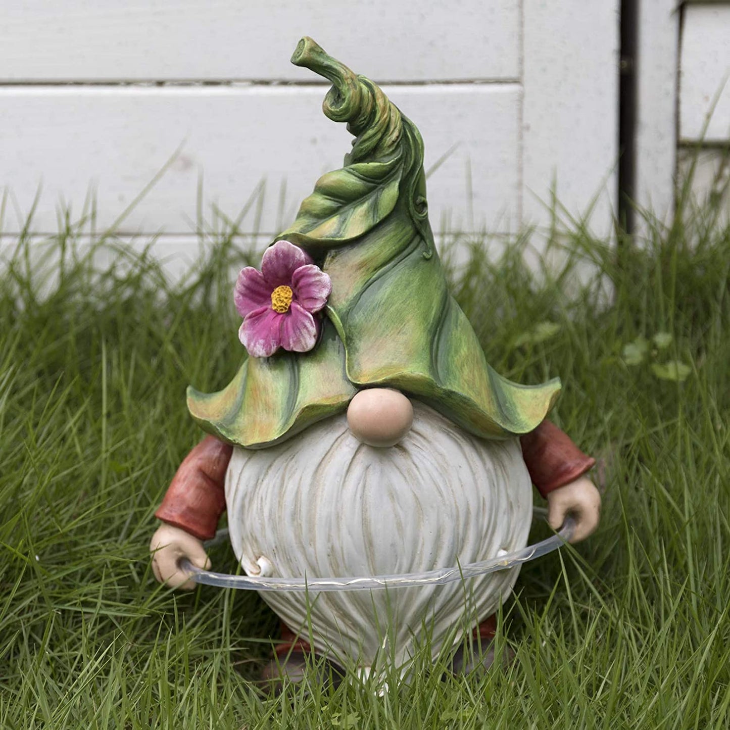 Solar Garden Gnome Statue - Fluorescent Circle