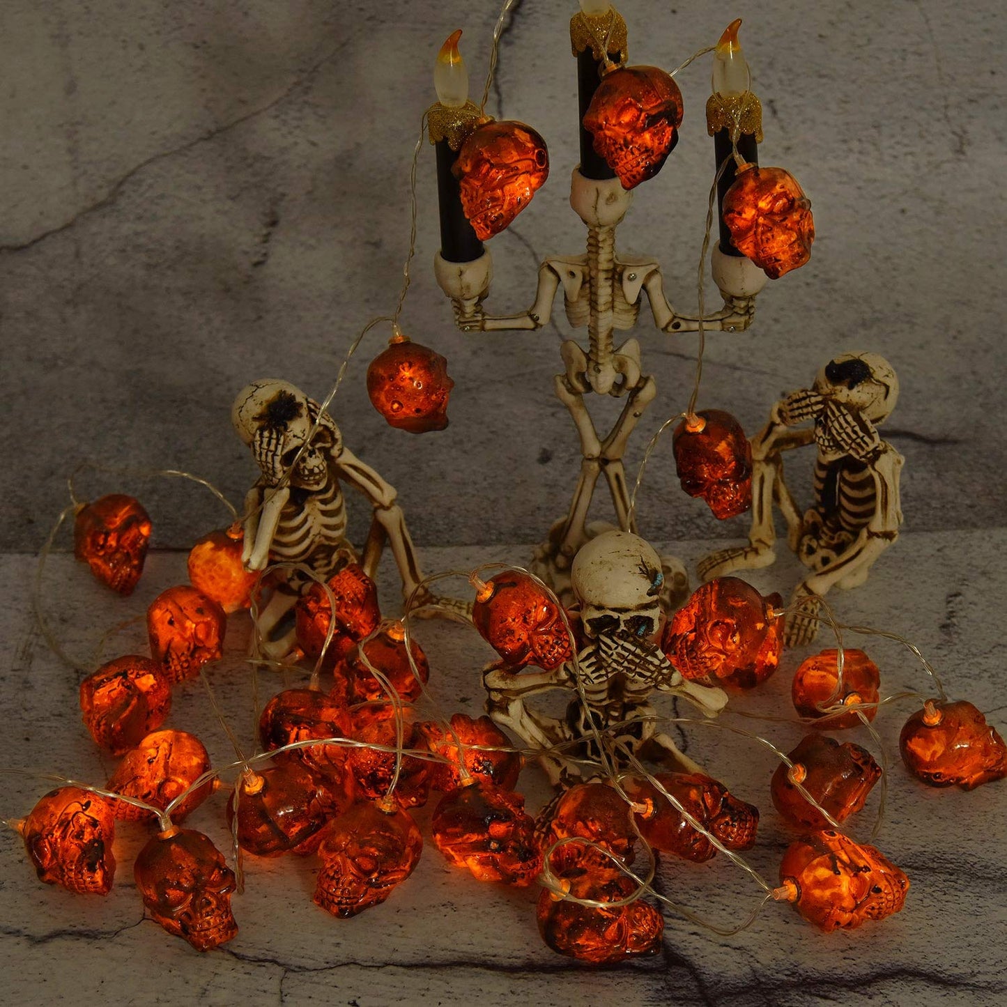 30LEDs Spooky Skull String Light