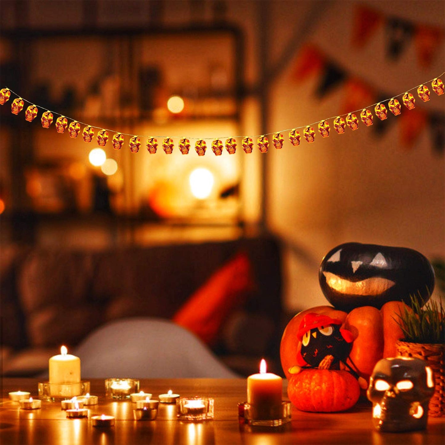 30LEDs Spooky Skull String Light