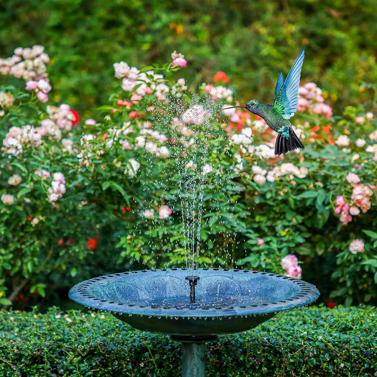 Solar Water Fountain Pump for Bird Bath with 6 Nozzles