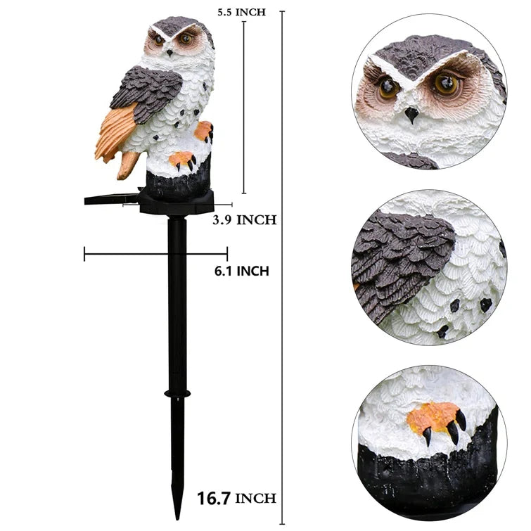 Solar Owl Garden Light with Decorative Stake