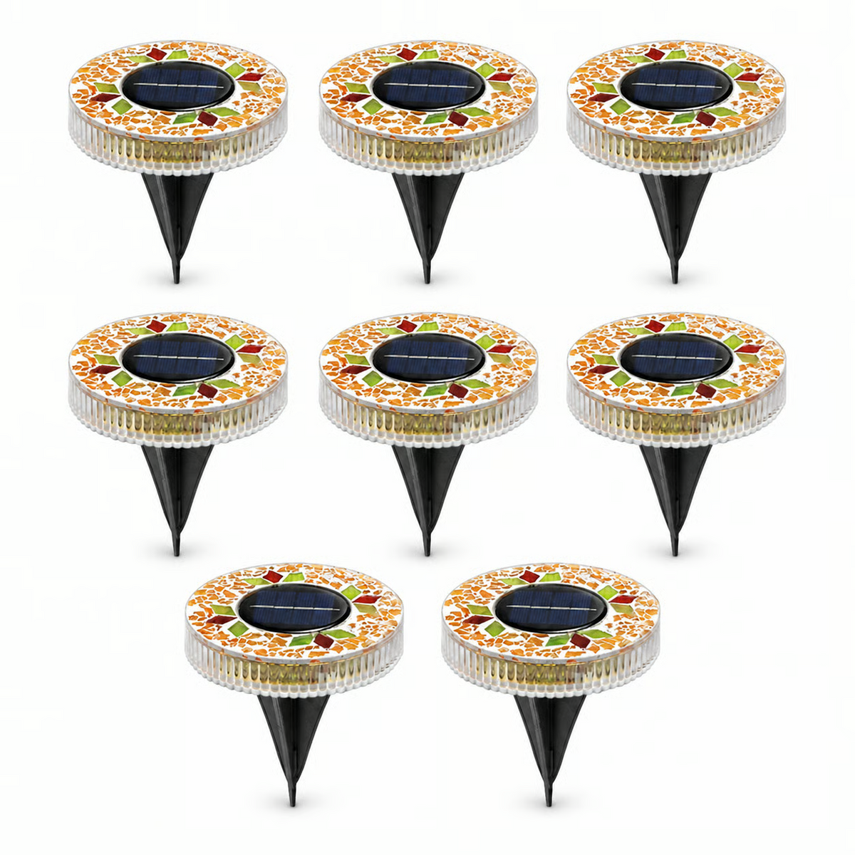 Vibrant Solar Mosaic Disk Lights
