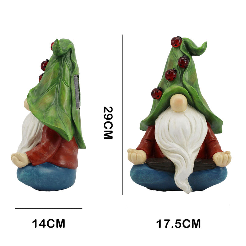 Solar Garden Gnome Statue - Ladybug