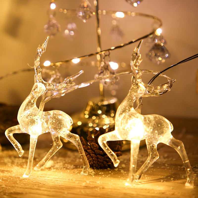 Crystal Deer Christmas Decor String Lights