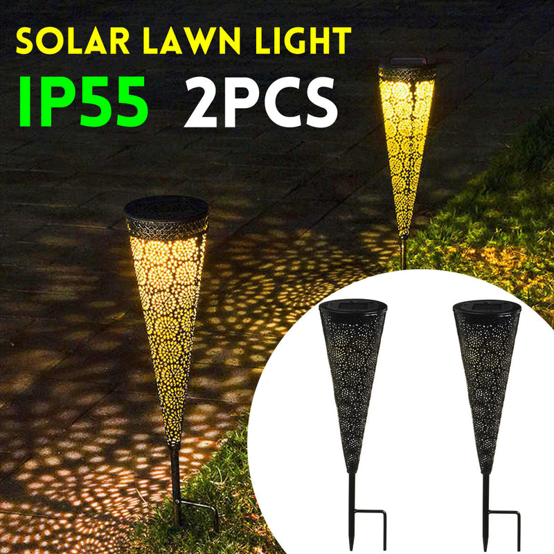 Solar Powered LED Garden Hollowed Light (2Pcs )