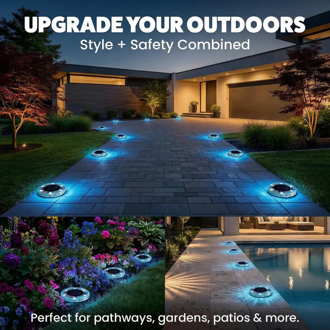 Vibrant Solar Mosaic Disk Lights