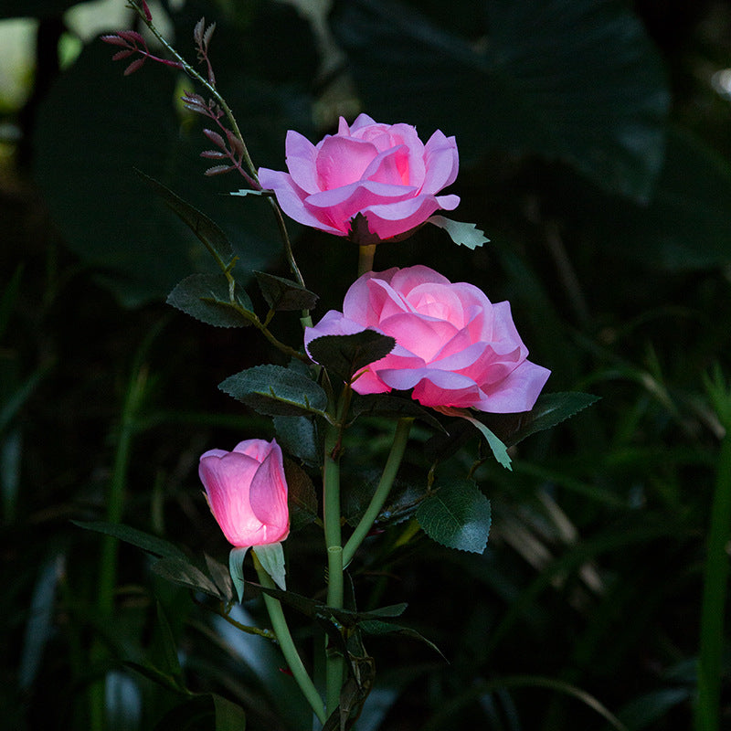 Solar Powered LED Rose Light