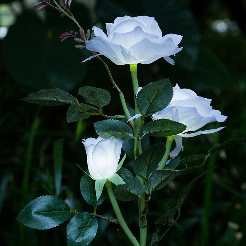 Solar Powered LED Rose Light