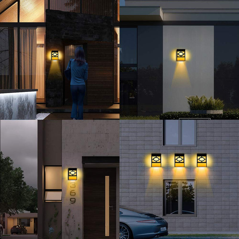 2 Pcs Solar-Powered Wall Deck Lights