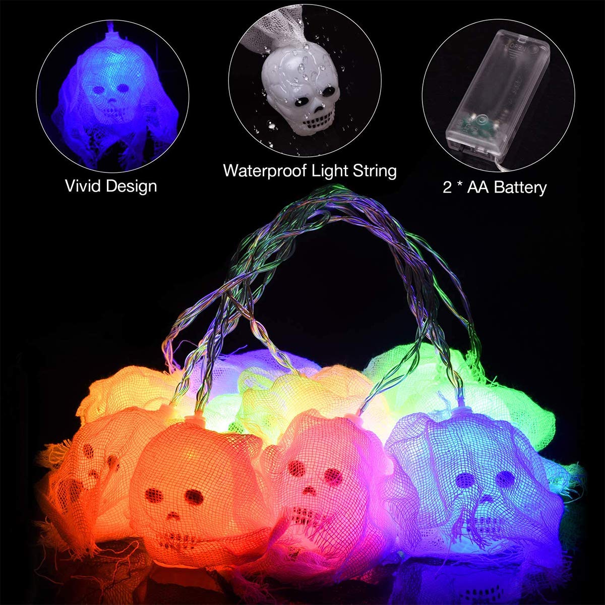 Halloween Spooky Skull Lights