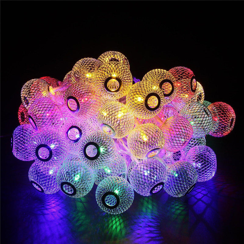 Solar Metal Mesh Ball String Light