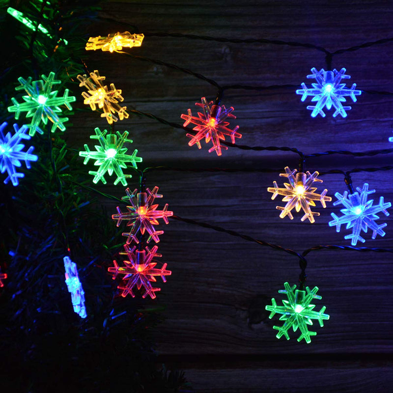 Solar Powered Christmas Snowflake String Lights