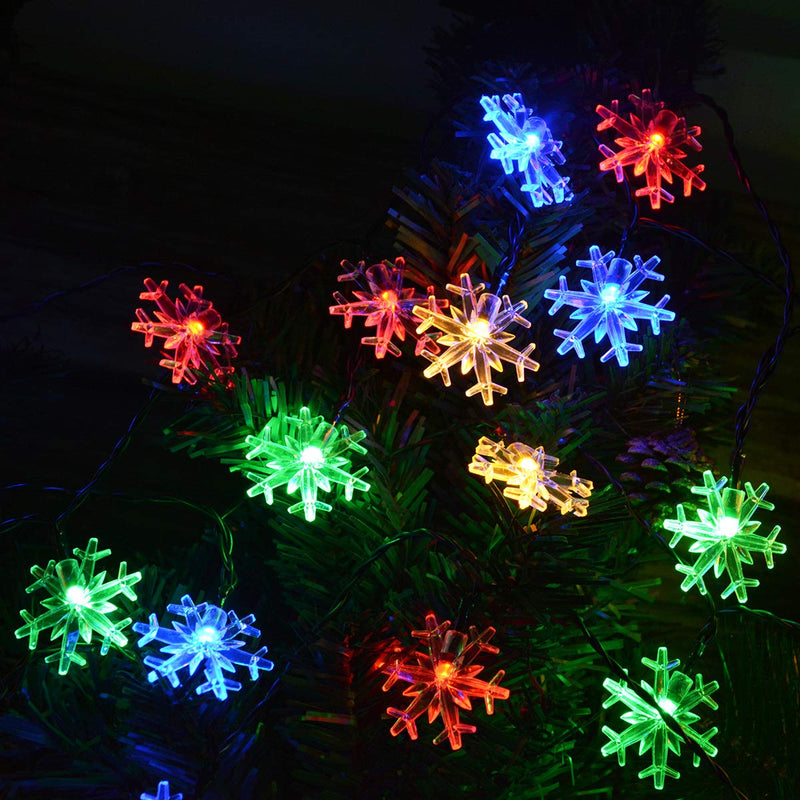 Solar Powered Christmas Snowflake String Lights