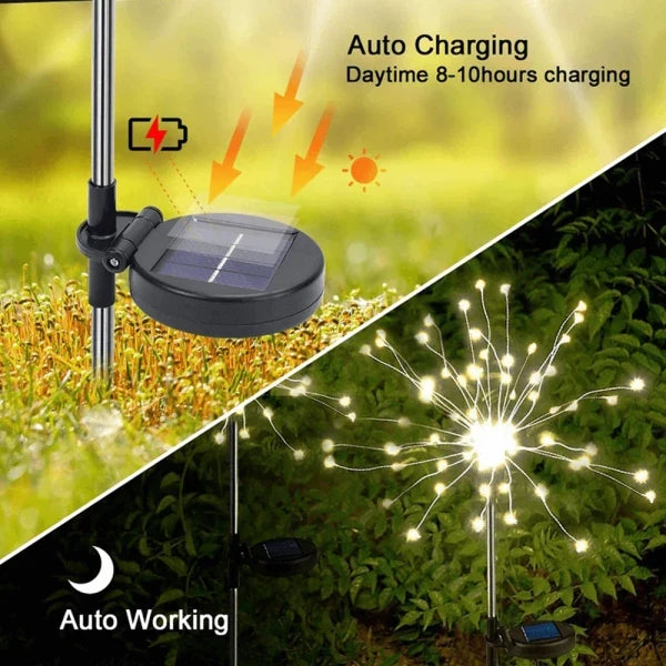 Solar Garden Firework Lights Outdoor Decoration