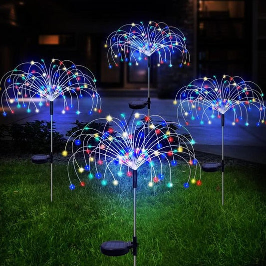 4 Packs Outdoor Solar Garden Firework Lights