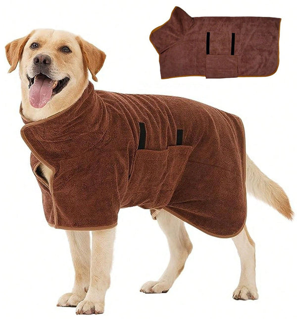 Super Absorbent Pet Bathrobe for Dogs & Cats of All Sizes