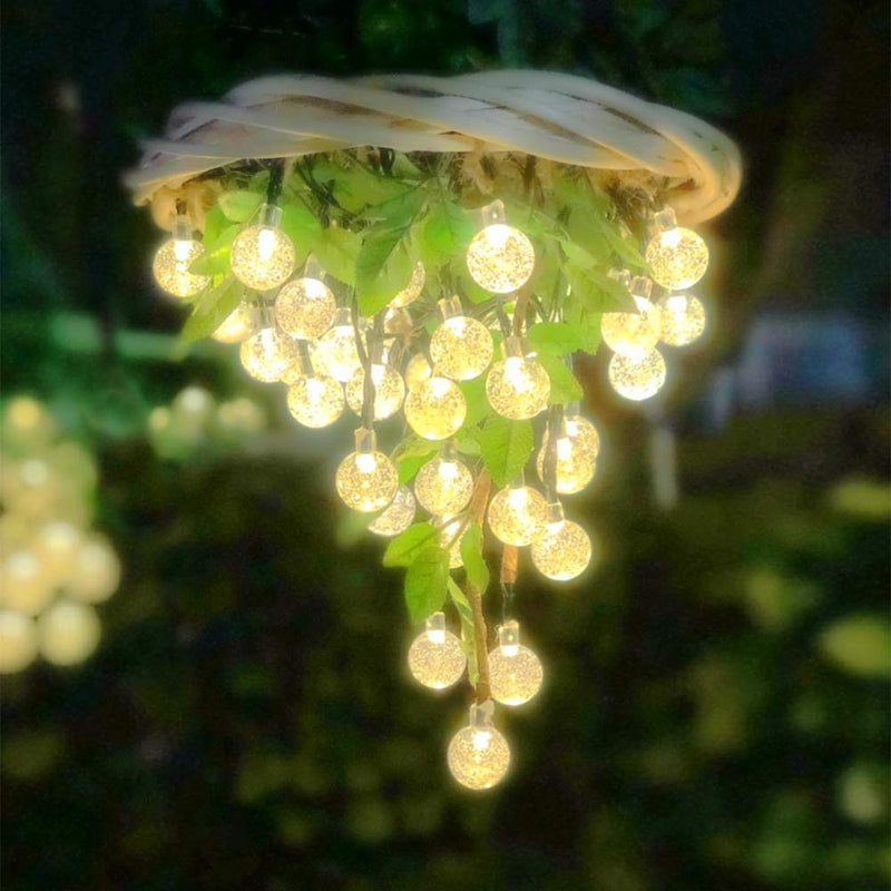 Solar-Powered Crystal Ball String Lights