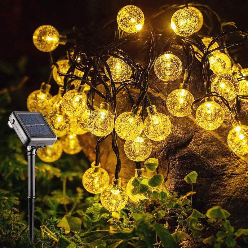 Solar-Powered Crystal Ball String Lights