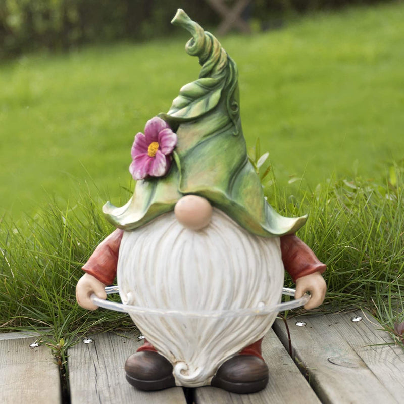 Solar Garden Gnome Statue - Fluorescent Circle