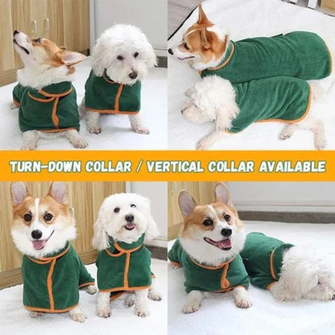 Super Absorbent Pet Bathrobe for Dogs & Cats of All Sizes