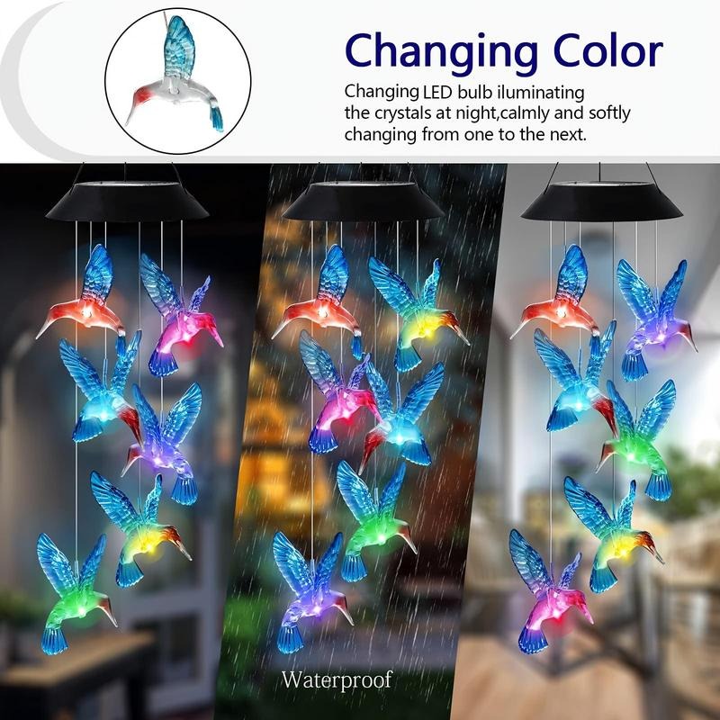 🦋 Enhance Your Garden - ✨Creative Bird Design Solar Wind Chimes