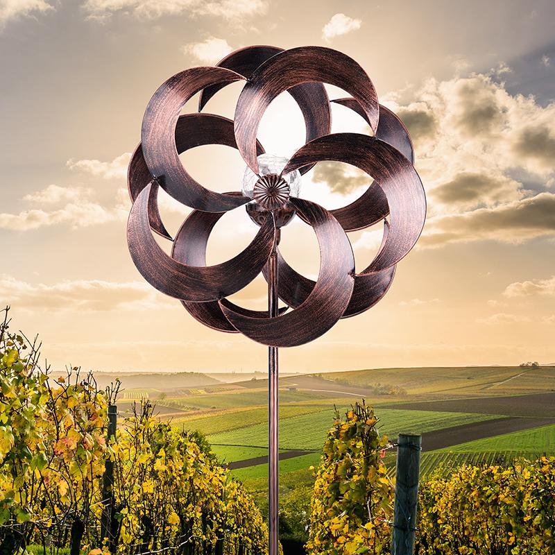 Solar Lamp Retro-Petal Wind Spinner