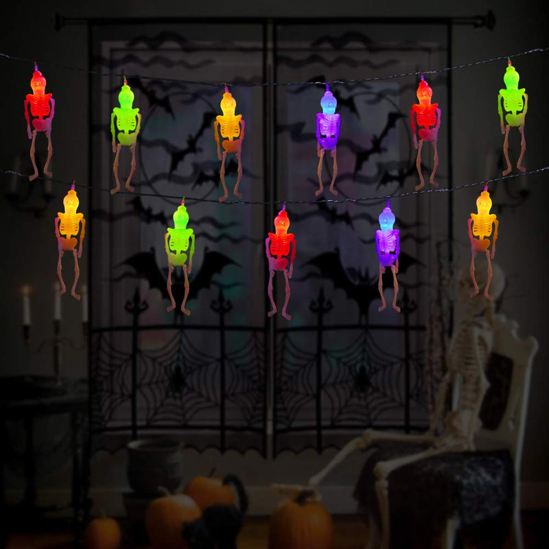 Halloween Skeleton Skull String Lights