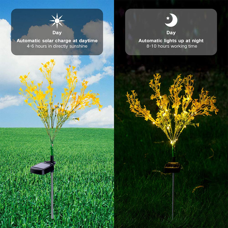 Golden Floral Solar Light