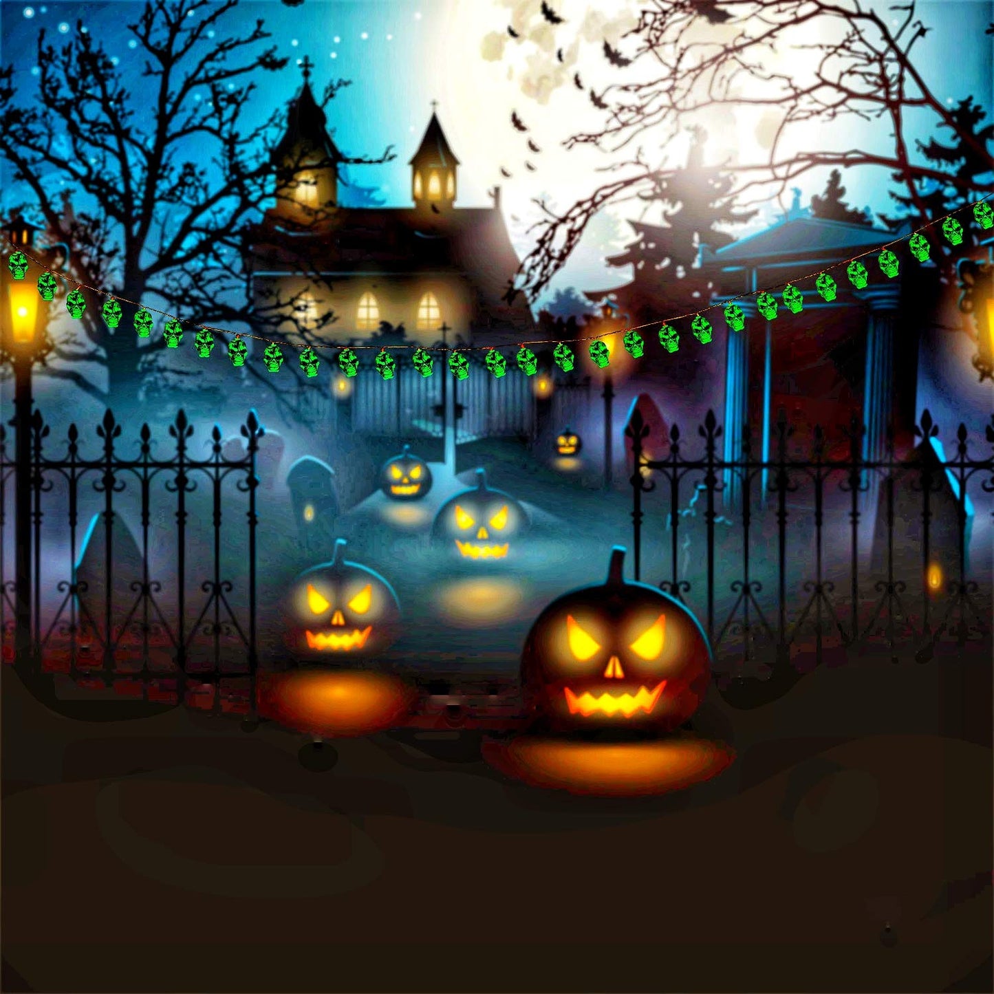 30LEDs Spooky Skull String Light