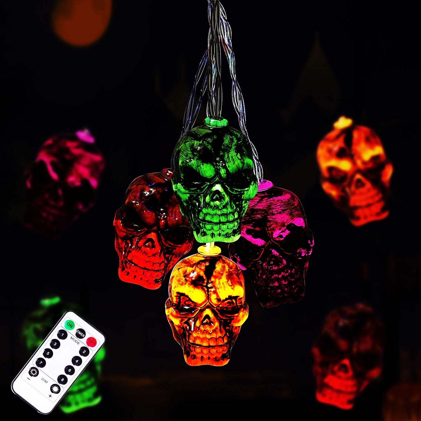 30LEDs Spooky Skull String Light