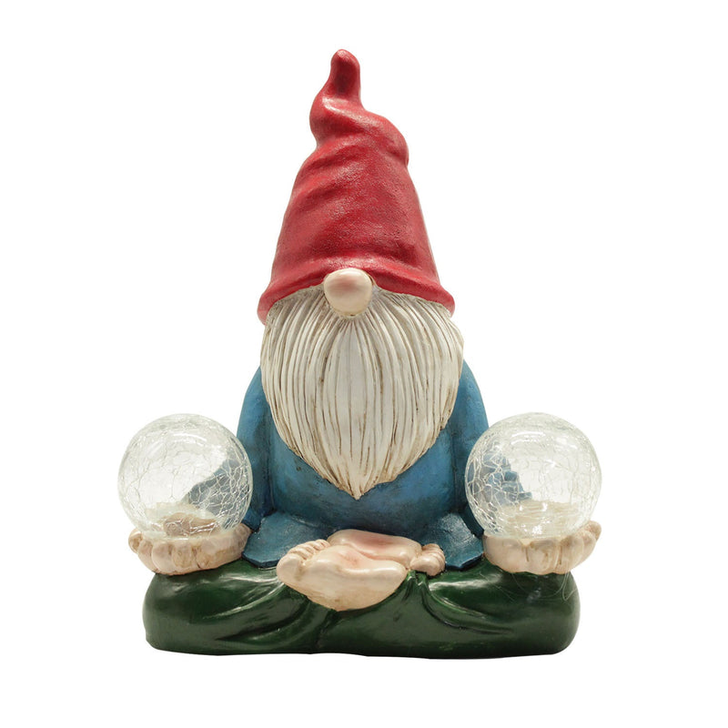 Solar Garden Gnome Statue - Meditation Crystal Ball