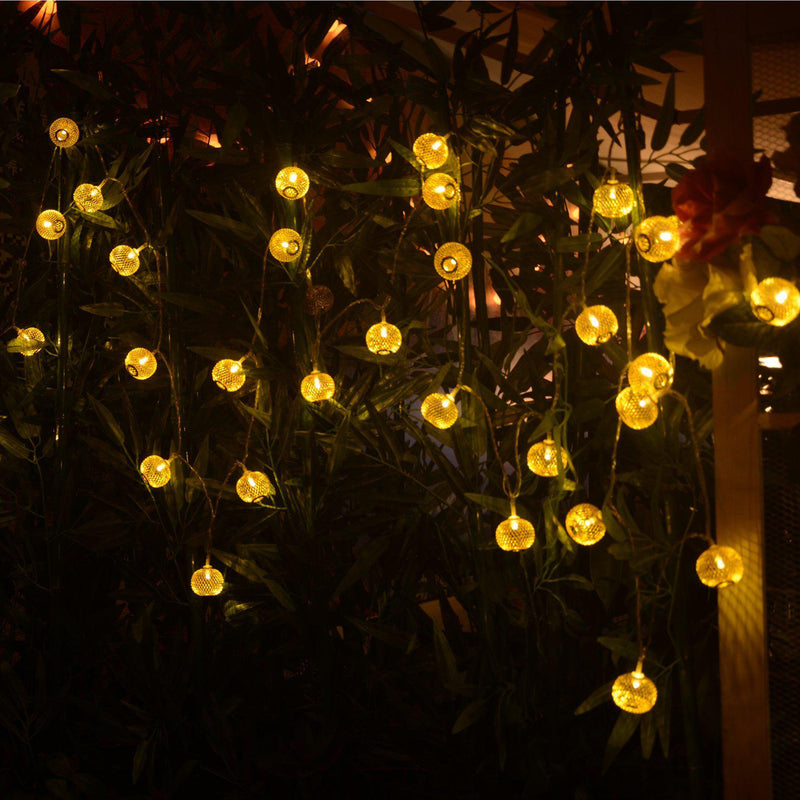 Solar Metal Mesh Ball String Light