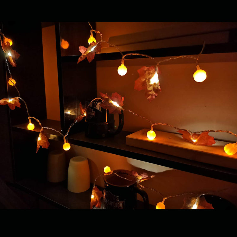 Pumpkin Maple Leaf String Lights