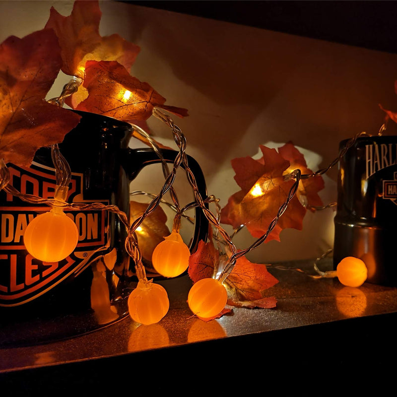 Pumpkin Maple Leaf String Lights