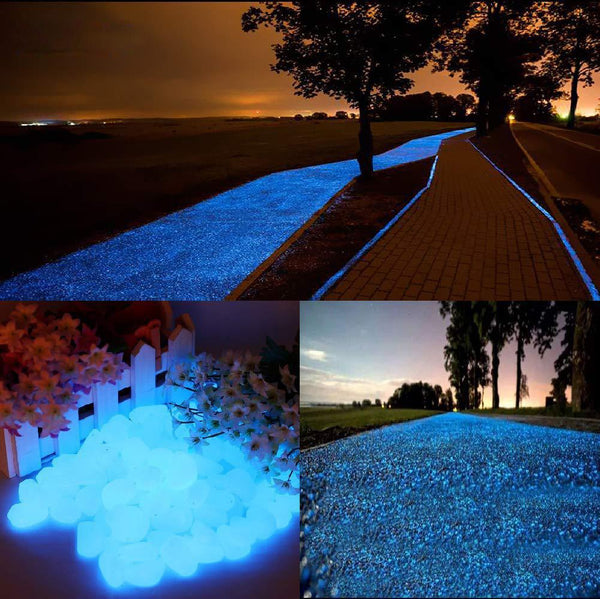 200PCS Dark Luminous Garden Pebbles