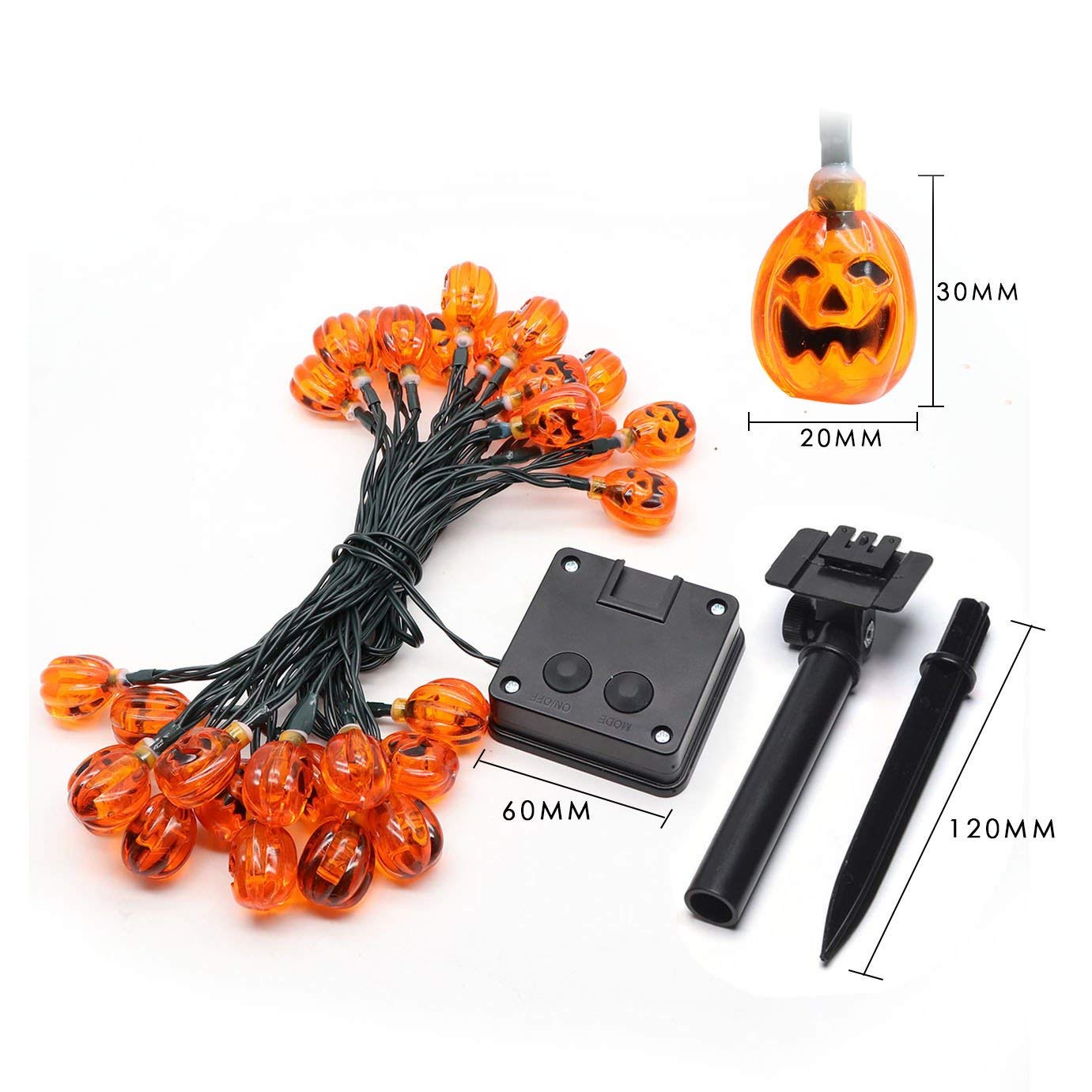 Solar 3D Little Pumpkins String Lights