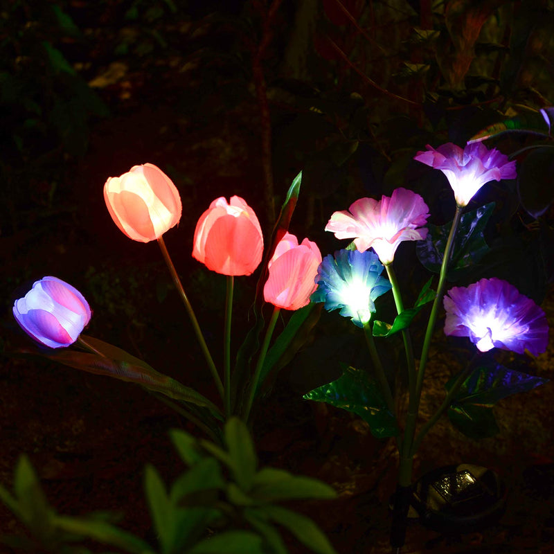 Solar Tulip Morning Glory Flower Lights