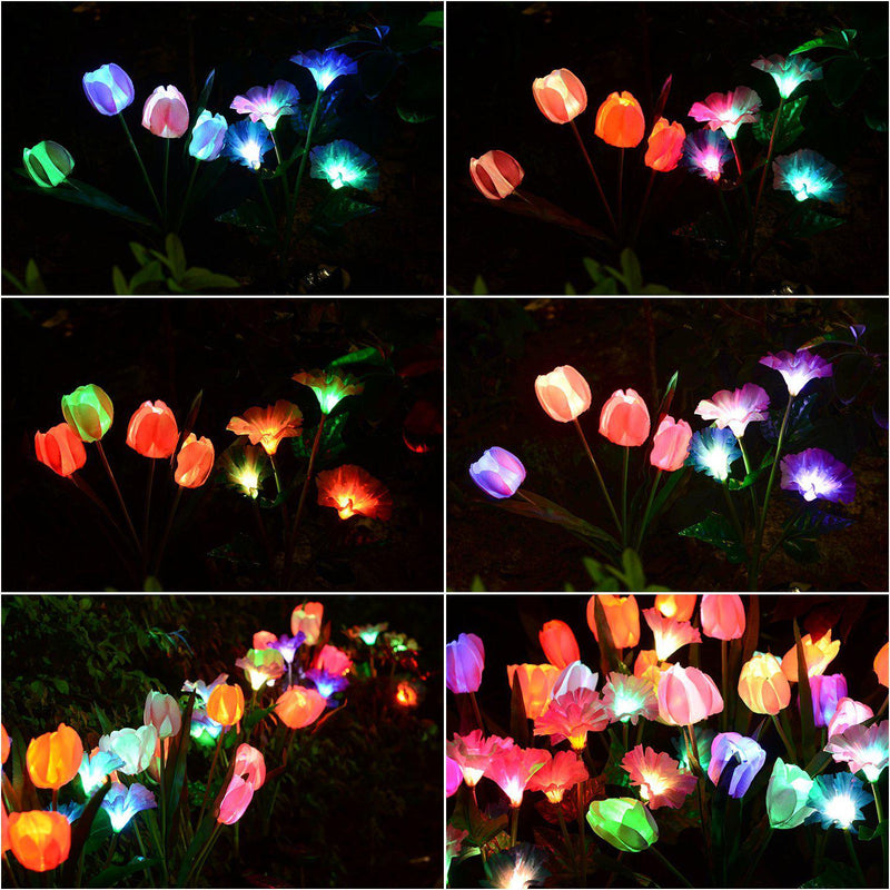 Solar Tulip Morning Glory Flower Lights