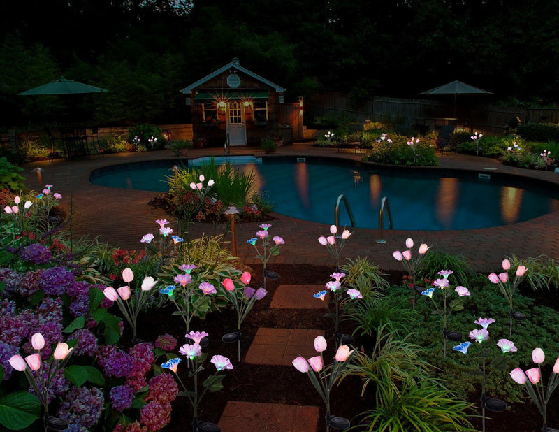 Solar Tulip Morning Glory Flower Lights