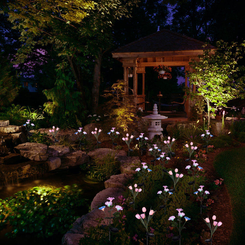 Solar Tulip Morning Glory Flower Lights