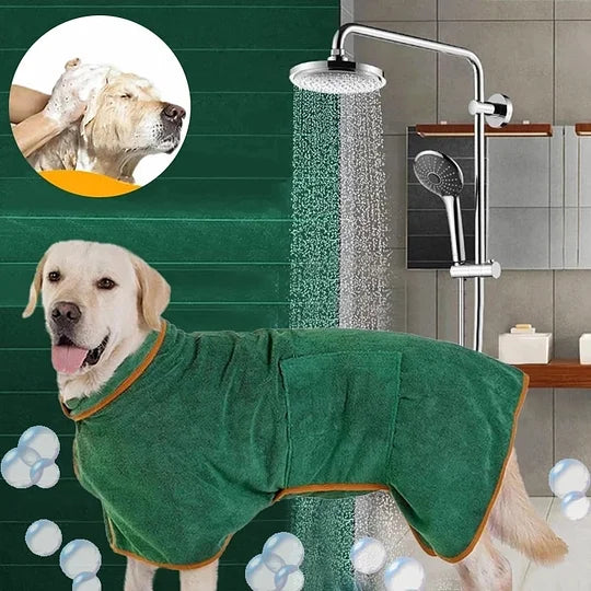 Super Absorbent Pet Bathrobe for Dogs & Cats of All Sizes