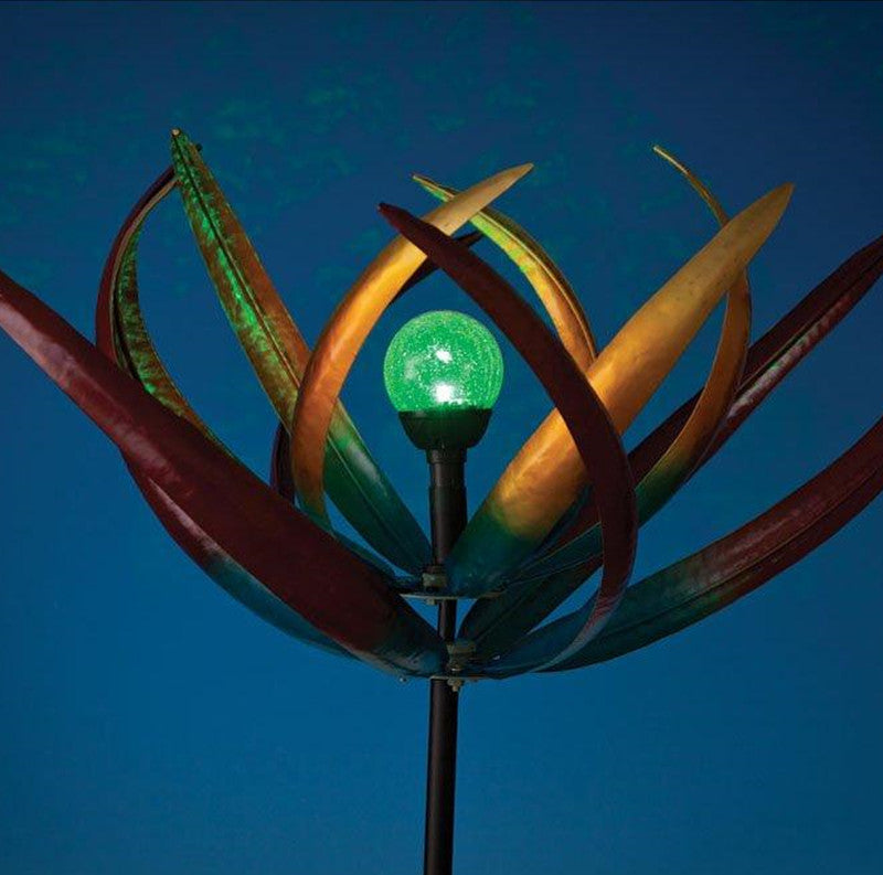 Solar Multi-Color Tulip Wind Spinner