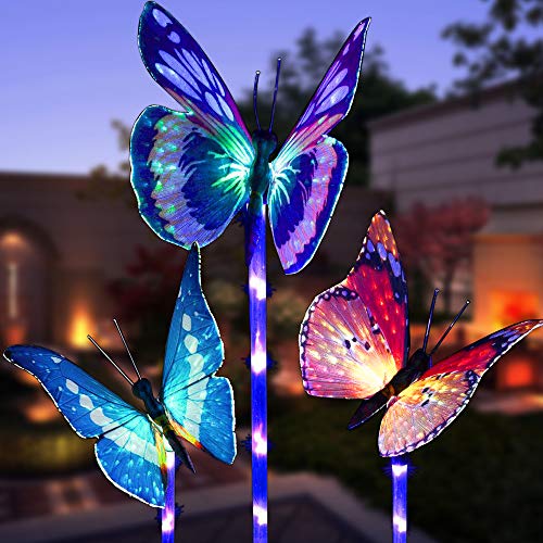 3 Pack Solar Butterfly Stake Light