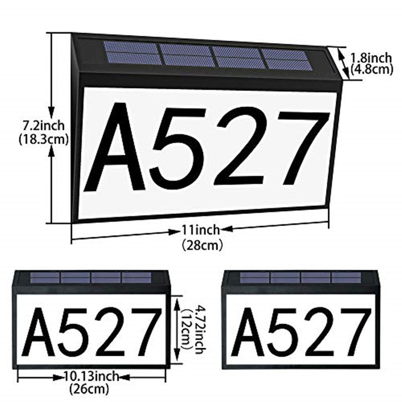 LED Solar House Number Light