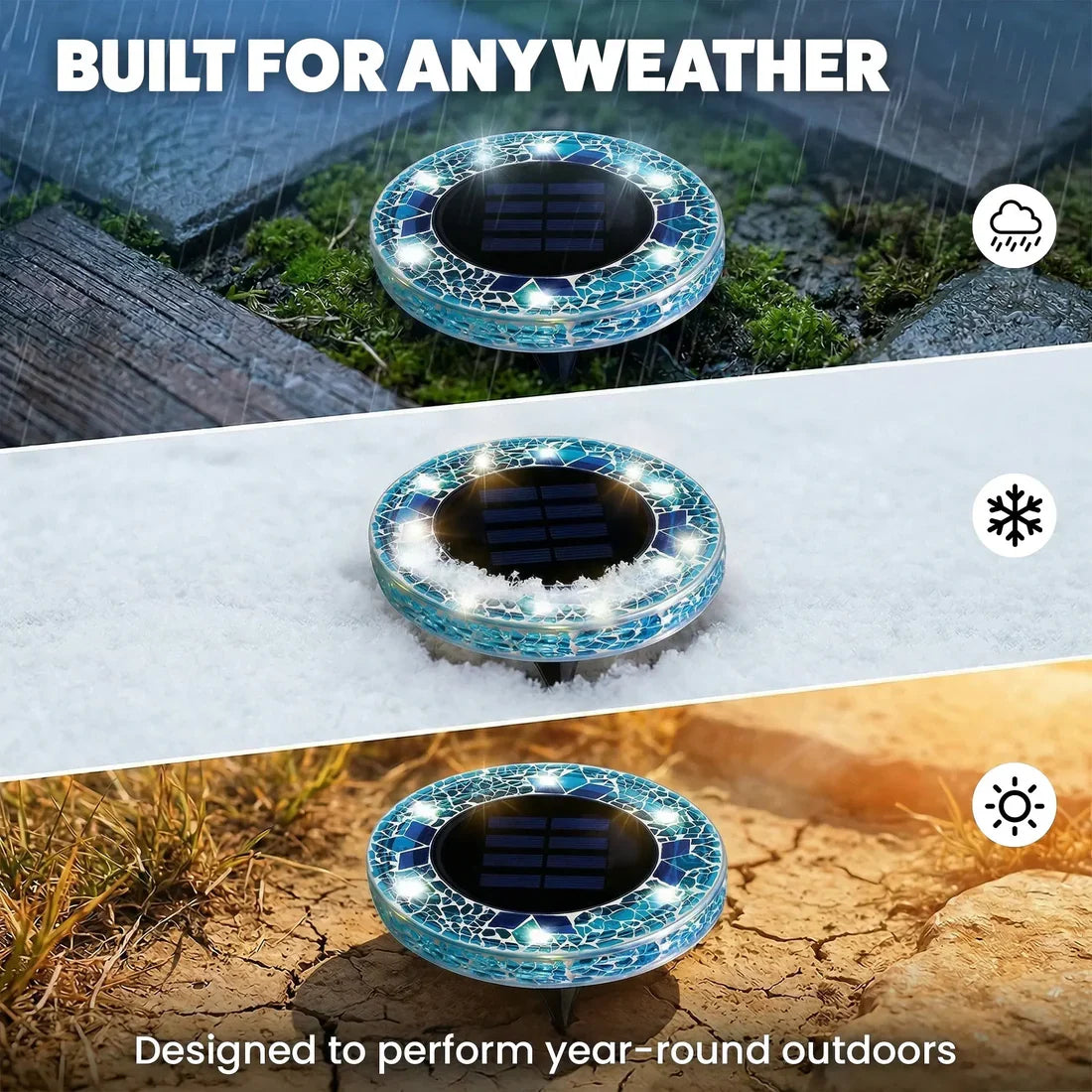 Vibrant Solar Mosaic Disk Lights