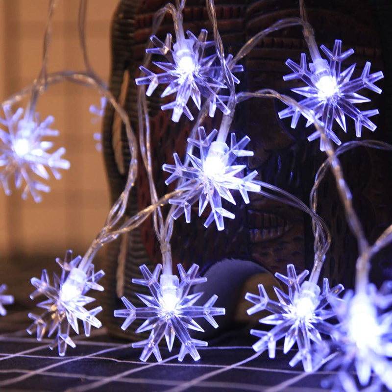 Solar Powered Christmas Snowflake String Lights