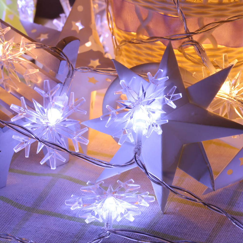 Solar Powered Christmas Snowflake String Lights